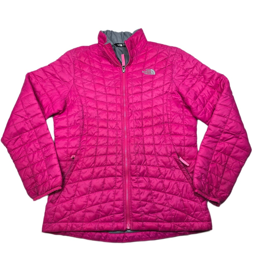 The North Face‎ Thermoball Jacket Girls XL 18 Pink Full Zip Puffer Quilted